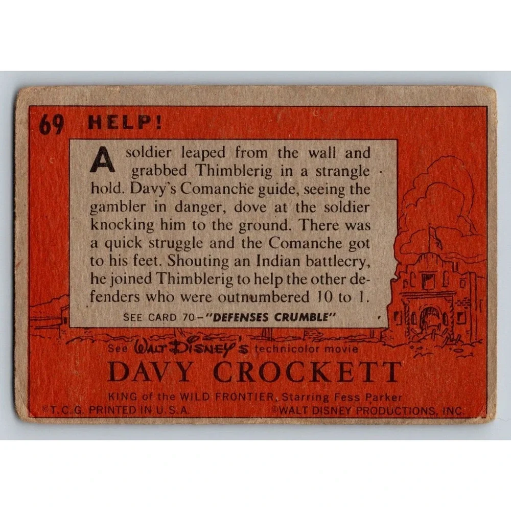 Davy Crockett Thimblerig & Comanche 1955 Walt Disney TCG #69 HELP!
